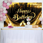Lofaris Golden Age Champagne Cup Happy Birthday Backdrop